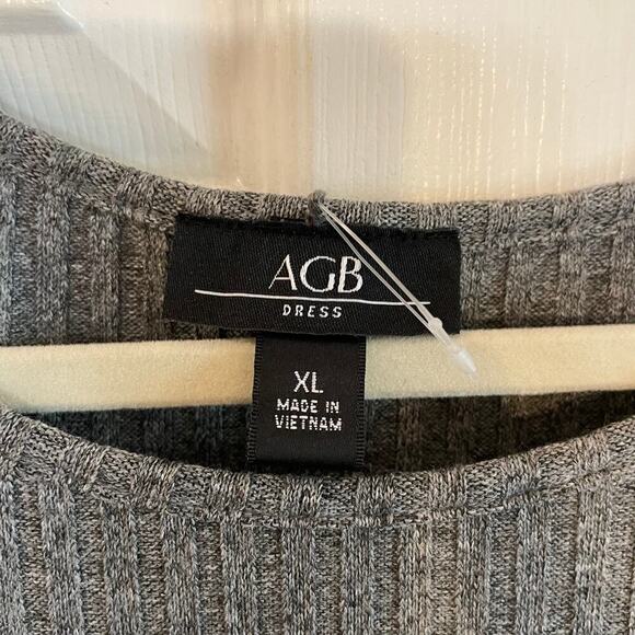NWT Women’s AGB Dress Heather Grey ribbed knit comfort long sleeve size XL - Picture 3 of 14